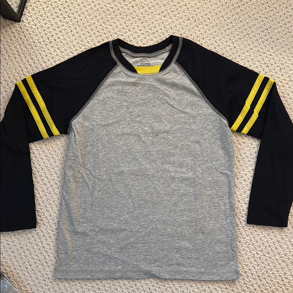 Gray and Black Kids Raglan Shirt